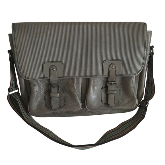 Fossil Other - FOSSIL GREENVILLE Gray Leather Travel Courier Messenger Bag